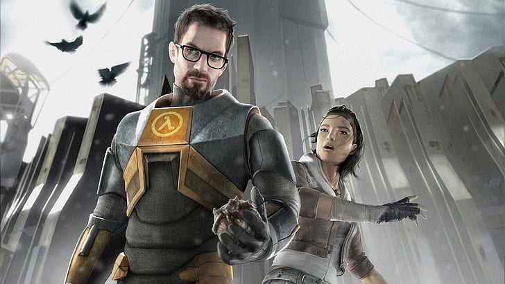 Half-Life, Gordon man, Alyx Vance, Combine, Valve, HD wallpaper