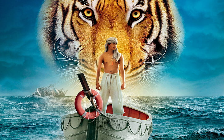 Movie, Life of Pi, sea, water, nature, animal wildlife, animals in the wild