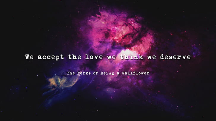 the perks of being a wallflower space quote, text, star - space, HD wallpaper