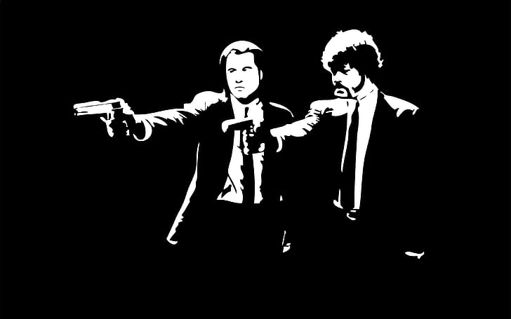 the film, pulp fiction, black and white