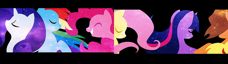 My Little Pony illustration, Rarity, Rainbow Dash, Pinkie Pie, HD wallpaper