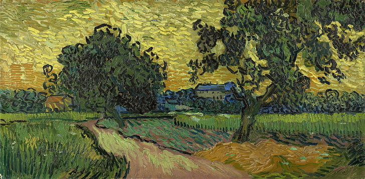 landscape, Oil Painting, Vincent Van Gogh, HD wallpaper
