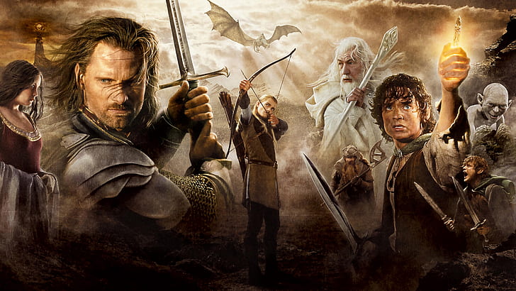 people, the film, the Lord of the rings, elves, hobbits, Oka, HD wallpaper