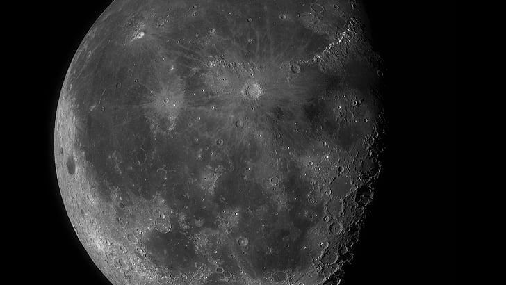 moon, crater, space photography, orbit, natural satellite, lunar, HD wallpaper