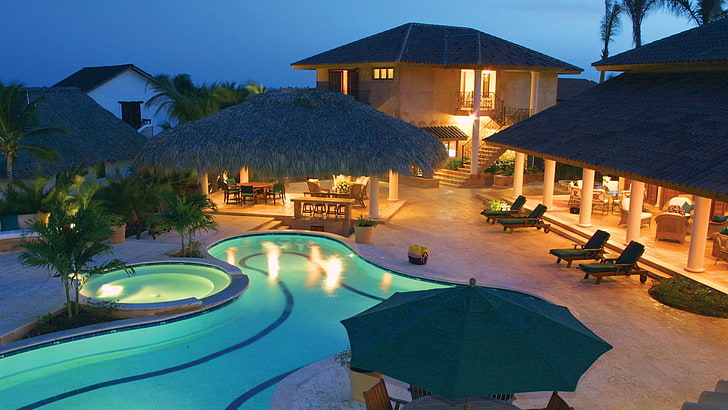 resort, bayahibe, swimming pool, dominican republic, leisure, HD wallpaper