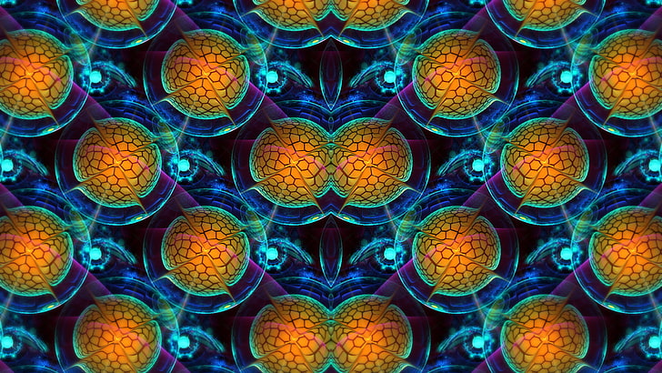 abstract, fractal, pattern, symmetry, digital art, full frame, HD wallpaper