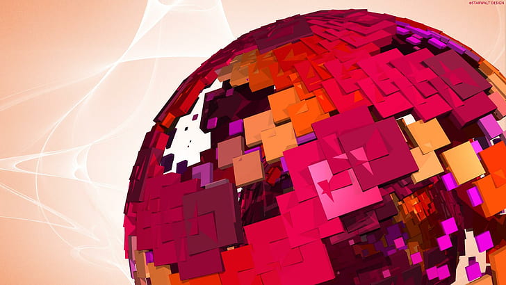 Globe Pink, red disco ball, vector and designs, HD wallpaper
