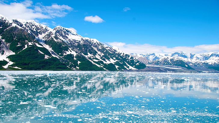 blue sky, glacier, glacier bay park, glacier bay national park, HD wallpaper