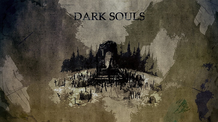 Dark Souls wallpaper, video games, grunge, digital art, text, HD wallpaper