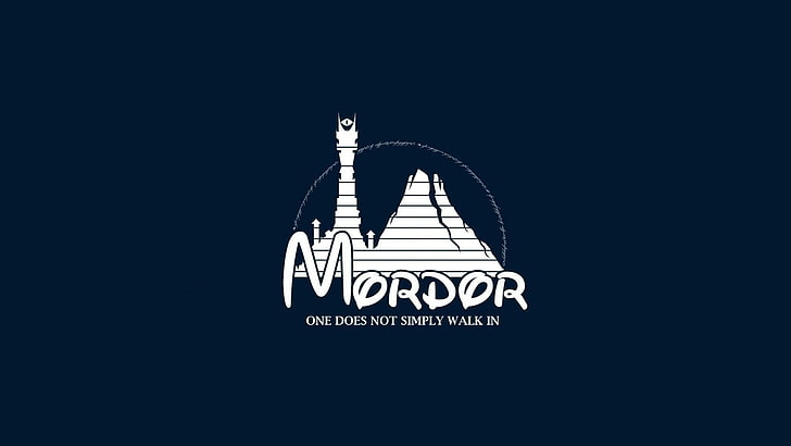 Mordor logo, humor, Middle-earth: Mordor, minimalism, Walt Disney, HD wallpaper