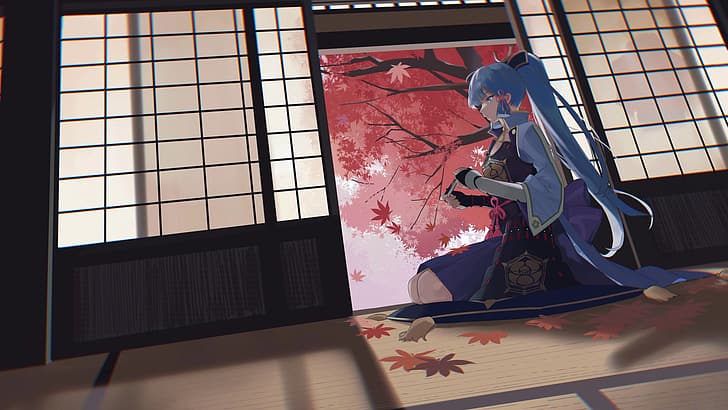 Genshin Impact, anime, anime girls, Kamisato Ayaka (Genshin Impact), HD wallpaper