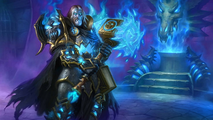 Hd Wallpaper Death Knight Hearthstone Heroes Of Warcraft Uther The Lightbringer Wallpaper Flare