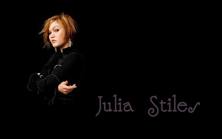 Actresses, Julia Stiles, one person, studio shot, women, black background, HD wallpaper