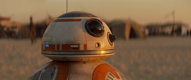 Star Wars BB-8, Jakku, robot, sunset, sea, transportation, travel, HD wallpaper