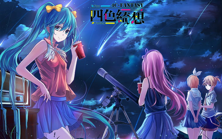 Four Colour Fantasy anime girls, HD wallpaper