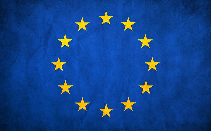 european union, flag, stars, texture, HD wallpaper