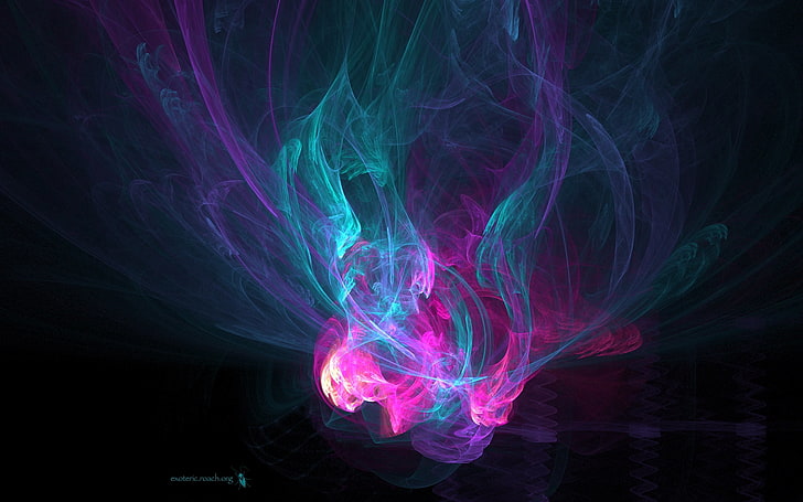 teal and purple smoke, pink, blue, light, bright, abstract, backgrounds, HD wallpaper