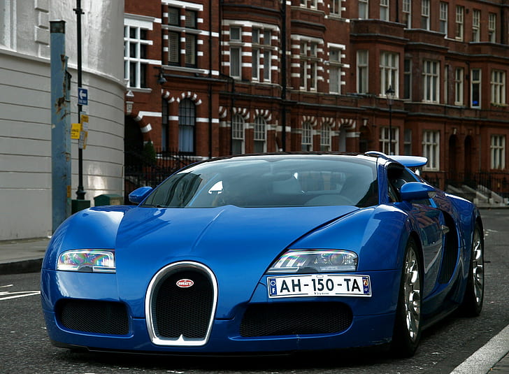 blue Bugatti Veyron photo, Lonely, Bugatti  Veyron, Gran  Sport, HD wallpaper