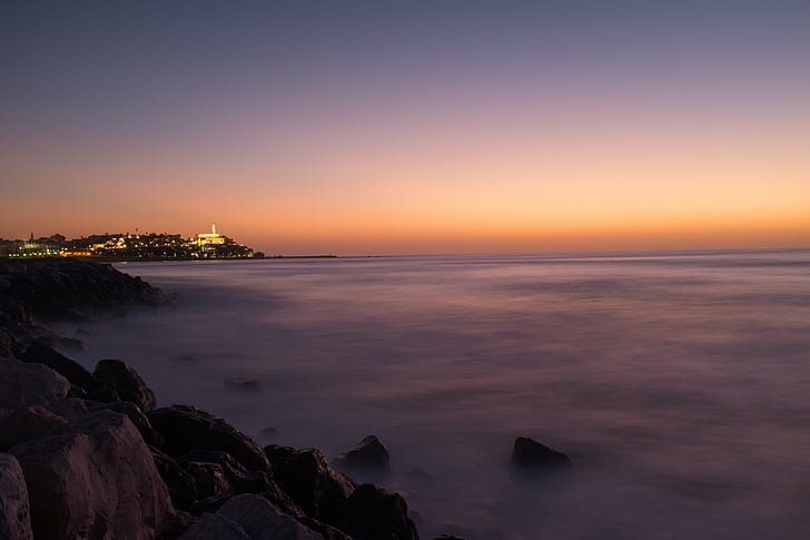 untitled, Beach, Coastline, Israel, Shoreline, Sunset, Tel Aviv-Yafo, HD wallpaper