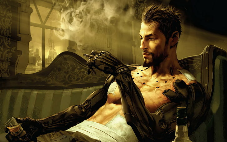 cyborg, robot, men, Deus Ex, Deus Ex: Human Revolution, HD wallpaper