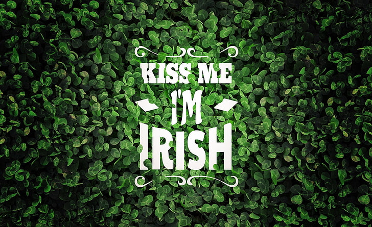 St.Patricks Day, kiss me i'm irish text, Holidays, Saint Patrick's Day, HD wallpaper