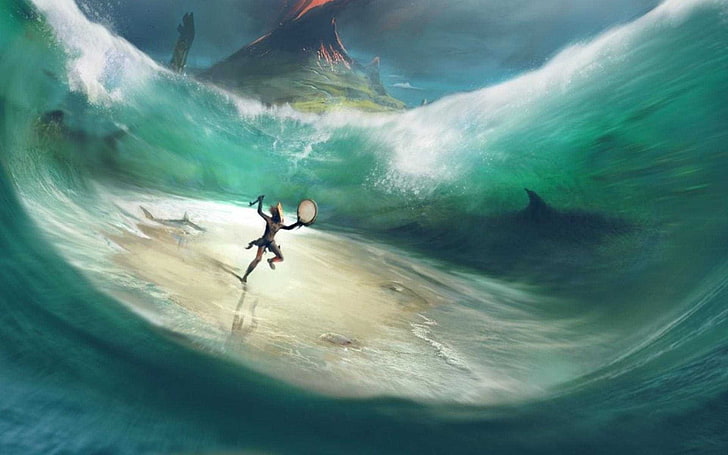 fantasy art, Ubisoft, From Dust, video games, water, sea, underwater