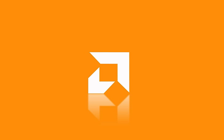 AMD logo, Technology, arrow symbol, sign, orange color, communication, HD wallpaper