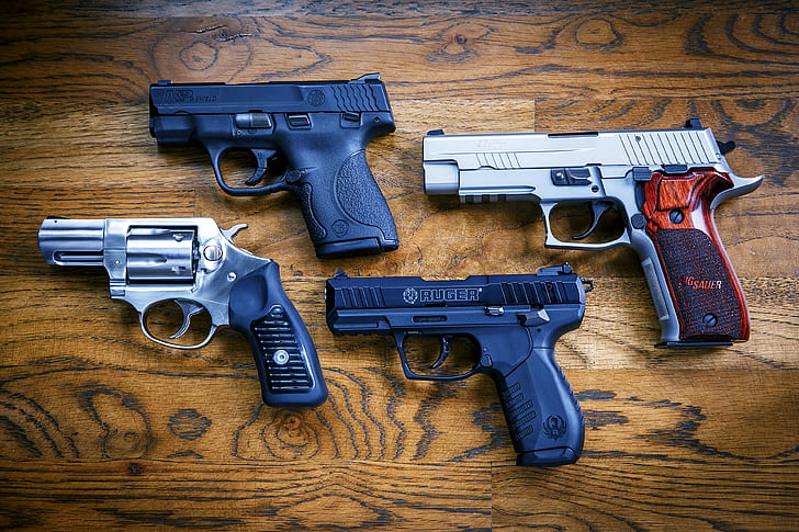 Weapons, Pistol, Police, Ruger, Smith and Wesson, HD wallpaper