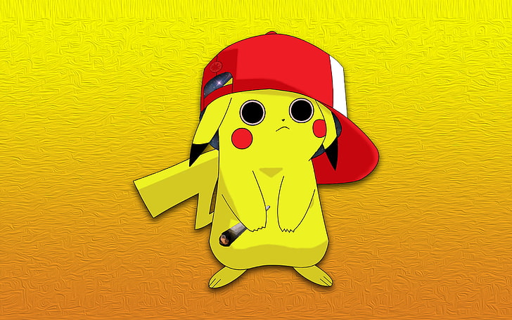 Pikachu from Pokemon illustration, psychedelic, trippy, Pokémon