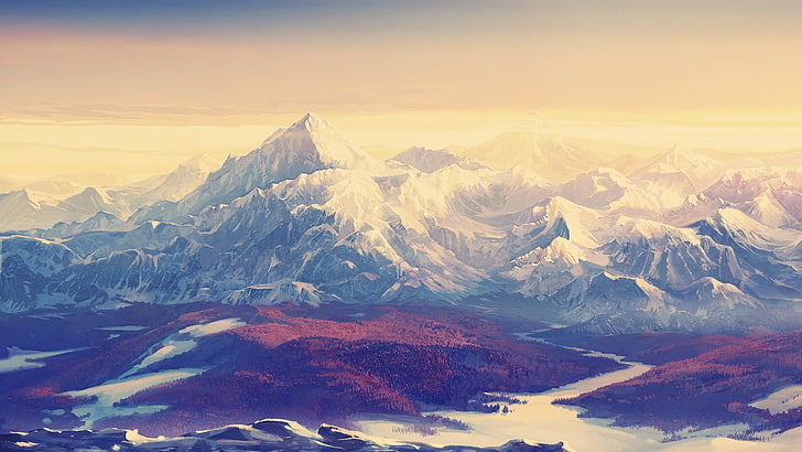 snow covered mountain wallpaper, landscape, mountains, Gold Coast