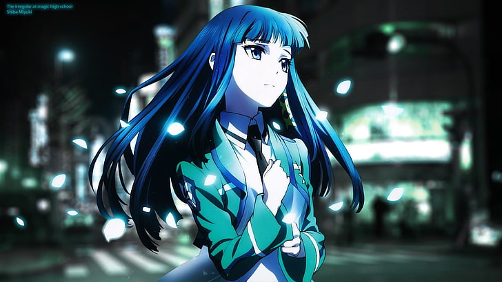 blue haired female illustration, Mahouka Koukou no Rettousei, HD wallpaper