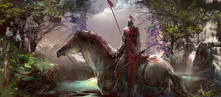 fantasy art, knight, warrior, HD wallpaper