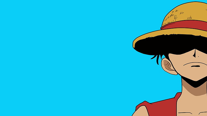 One Piece Monkey D. Luffy illustration, simple background, sky