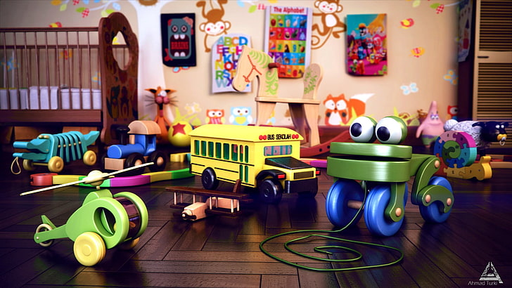 toddler's assorted plastic toys, interior, childhood, indoors, HD wallpaper