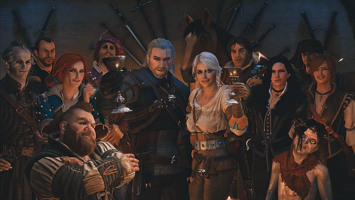 Ciri, Geralt Of Rivia, Shani, The Witcher 3: Wild Hunt, Triss Merigold, HD wallpaper