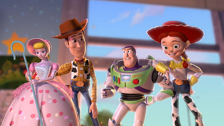 Toy Story, Bo Peep, Buzz Lightyear, Jessie (Toy Story), Woody (Toy Story), HD wallpaper