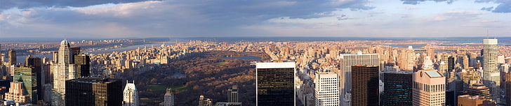 New York Central Park, New York City, triple screen, wide angle, HD wallpaper