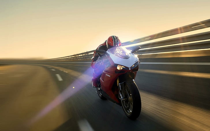 Ducati 1098R, red and white super bike, motorcycles, 1920x1200
