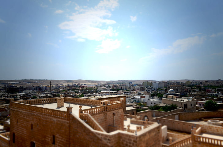 tilt-and-shift photo of city, Mardin, Midyat, natural light, sky