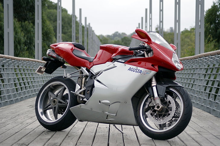 MV Agusta F4 750, red and white Agusta sports bike, Motorcycles