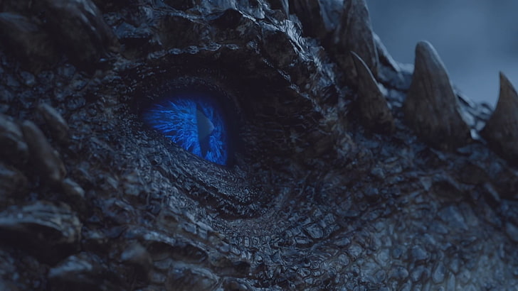 blue animal eye, Game of Thrones, Ice Dragon, A Song of Ice and Fire, HD wallpaper