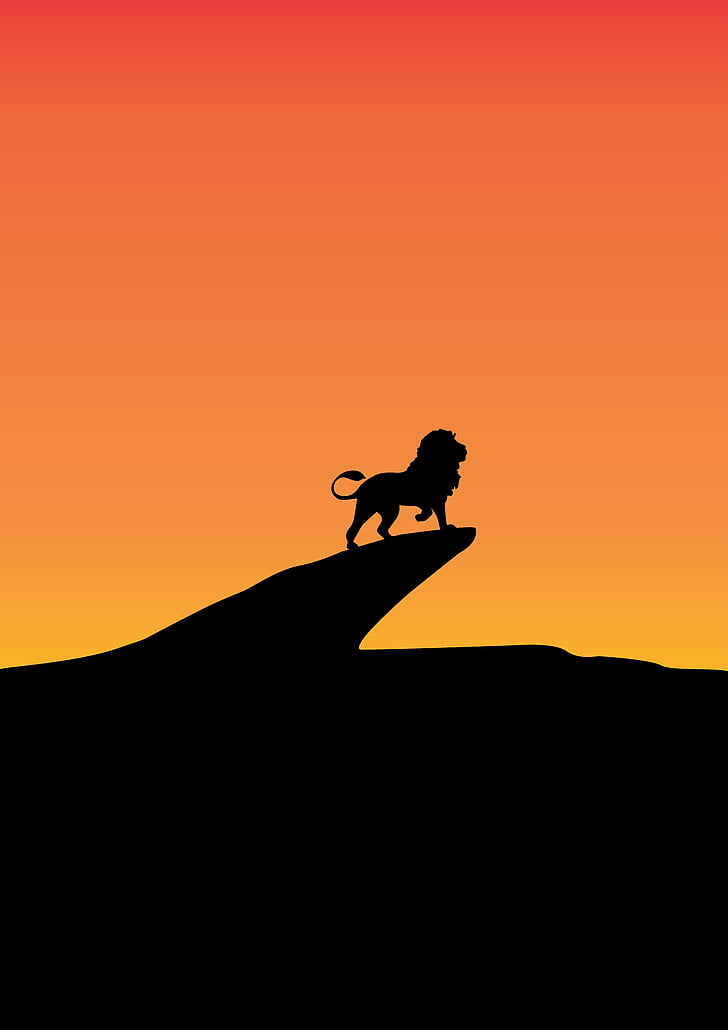 Lion King, Silhouette, Sunset, 4K, 8K, HD wallpaper