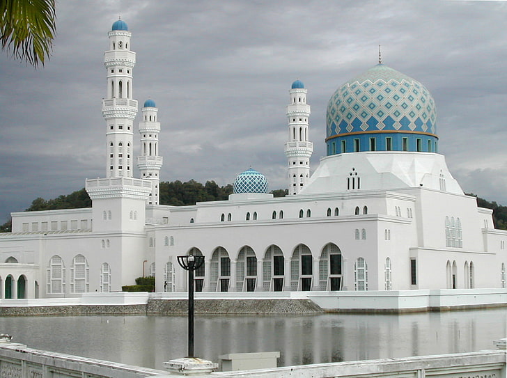 Kota Kinabalu City Mosque, mosque landmark, Religious, muslim, HD wallpaper