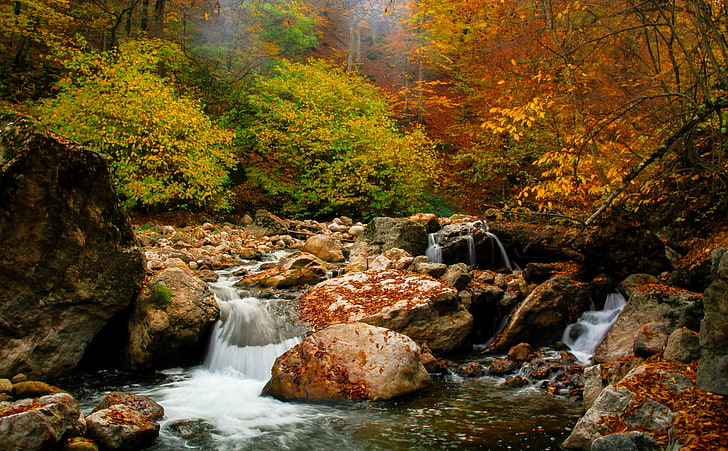 Autumn in Lastiver, Armenia, spring river wallpaper, Seasons