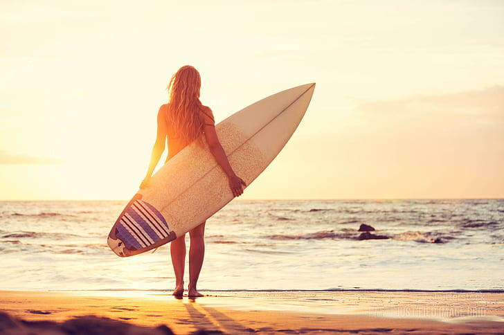 Sports, Surfing, Girl, Ocean, Woman