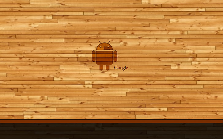 google logo, wall, android, wood - Material, backgrounds, brick