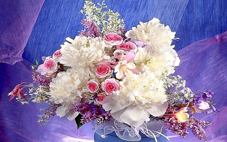 Will You Married Me, white, yellow and pink flowers, roses, romantic