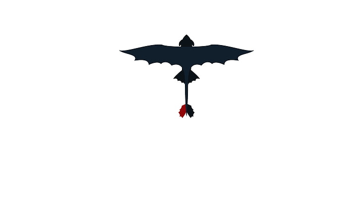 black bird clipart, How to Train Your Dragon, Toothless, minimalism, HD wallpaper