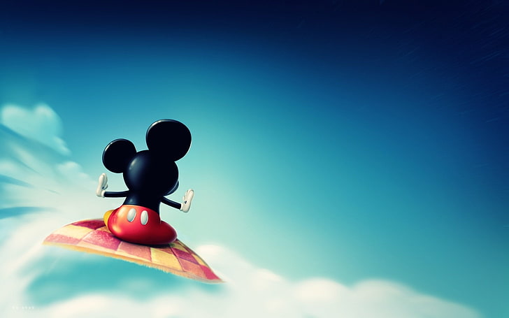 Disney Mickey Mouse, sky, blue, nature, low angle view, no people