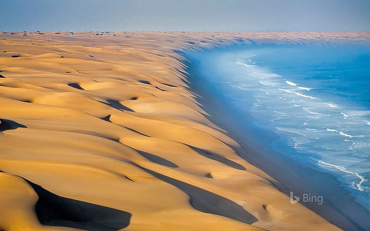 Bing, photography, nature, coast, desert, sea, landscape, HD wallpaper
